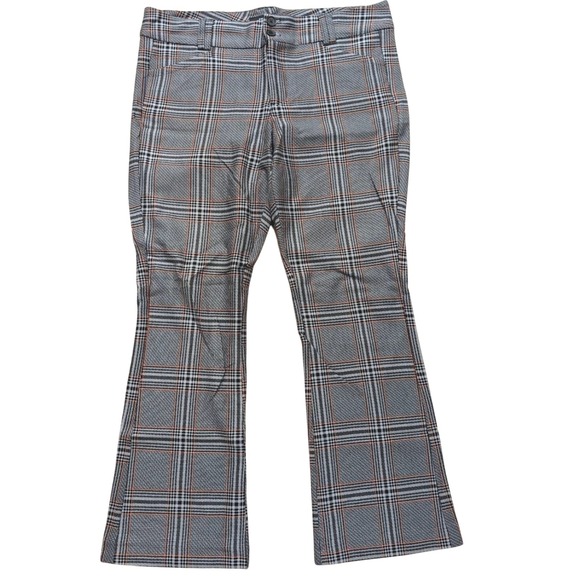 Torrid Size 18R‎ 18 Ponte Plaid Check Dress Pants Boot cut Black Gray Peach - Picture 1 of 4